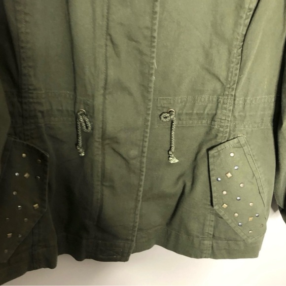 Relativity Outerwear Olive Green Embellished Utility Jacket, size 2X - Picture 2 of 4
